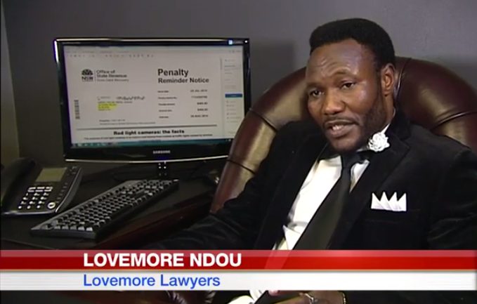 Lovemore Ndou interviewed in his office by 7 News