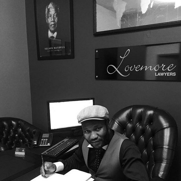 The Lovemore Lawyers office, with a portrait of Nelson Mandela on the wall
